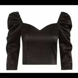Alice olivia Puff Sleeve crop top Size 10